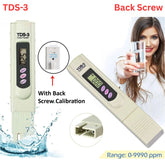 TDS Tester Meter with Back Screw Calibration, Water Purity Tester, water tester, quality tester, calibration, tester with calibration, tds3 meter,